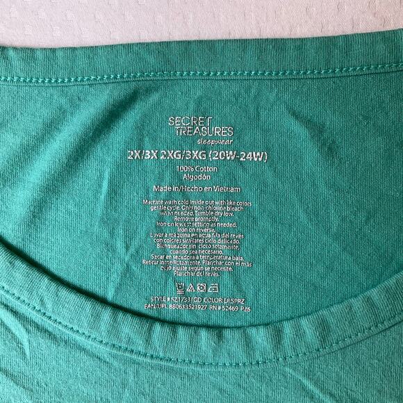 Secret Treasures Women Sleepwear Dress size 2X/3X (20w-24w) Im Back To Bed Green - Picture 6 of 7